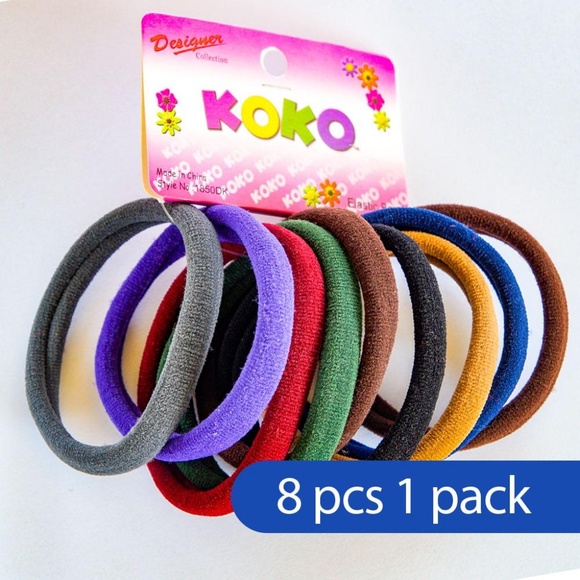 Koko Accessories 12pack Thick Hair Ties Band Rope Seamless Soft